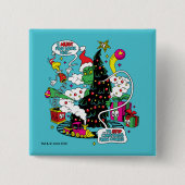 Grinch farbenfrohe Weihnachtsgrafik Button (Vorderseite)