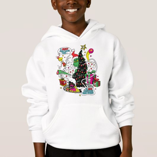 Grinch farbenfrohe Weihnachtsgrafik Hoodie (Vorderseite)