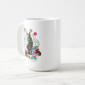 Grinch farbenfrohe Weihnachtsgrafik Kaffeetasse (Vorderseite Links)