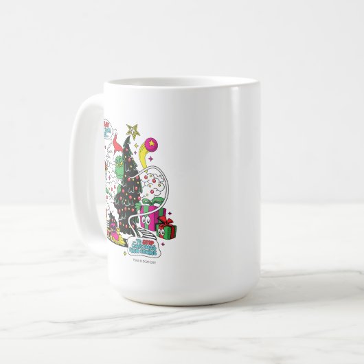 Grinch farbenfrohe Weihnachtsgrafik Kaffeetasse (Vorderseite Links)