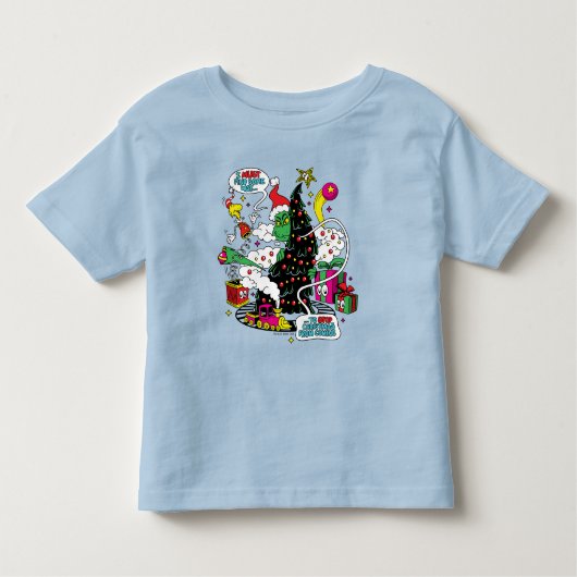 Grinch farbenfrohe Weihnachtsgrafik Kleinkind T-shirt (Vorderseite)