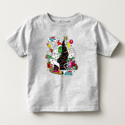 Grinch farbenfrohe Weihnachtsgrafik Kleinkind T-shirt (Vorderseite)