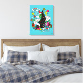Grinch farbenfrohe Weihnachtsgrafik Leinwanddruck (Insitu (Schlafzimmer))