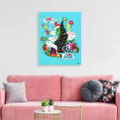 Grinch farbenfrohe Weihnachtsgrafik Leinwanddruck (Insitu (Wohnzimmer))