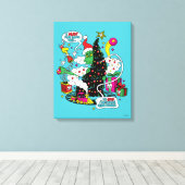 Grinch farbenfrohe Weihnachtsgrafik Leinwanddruck (Insitu (Holzboden))