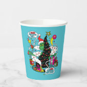 Grinch farbenfrohe Weihnachtsgrafik Pappbecher (Links)