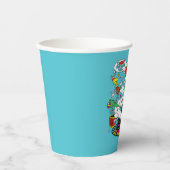 Grinch farbenfrohe Weihnachtsgrafik Pappbecher (Vorderseite)