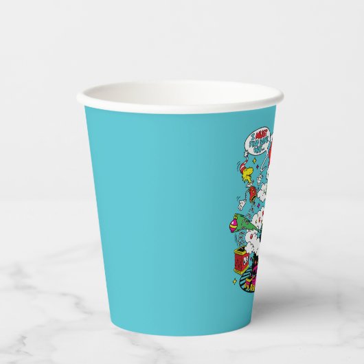 Grinch farbenfrohe Weihnachtsgrafik Pappbecher (Vorderseite)