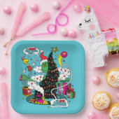 Grinch farbenfrohe Weihnachtsgrafik Pappteller (Party)
