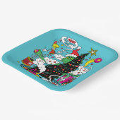 Grinch farbenfrohe Weihnachtsgrafik Pappteller (Gewinkelt)