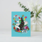 Grinch farbenfrohe Weihnachtsgrafik Postkarte (Stehend Vorderseite)