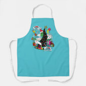 Grinch farbenfrohe Weihnachtsgrafik Schürze (Vorderseite)