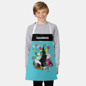 Grinch farbenfrohe Weihnachtsgrafik Schürze (Getragen)