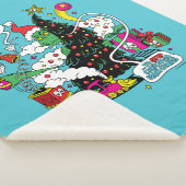 Grinch farbenfrohe Weihnachtsgrafik Sherpadecke (3/4)