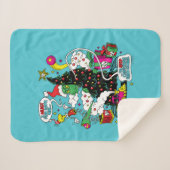 Grinch farbenfrohe Weihnachtsgrafik Sherpadecke (Vorderseite (Horizontal))