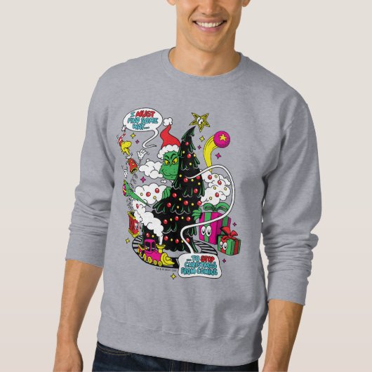 Grinch farbenfrohe Weihnachtsgrafik Sweatshirt (Vorderseite)