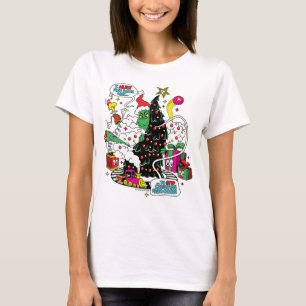 Grinch farbenfrohe Weihnachtsgrafik T-Shirt