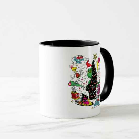 Grinch farbenfrohe Weihnachtsgrafik Tasse (VorderseiteRechts)