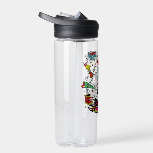 Grinch farbenfrohe Weihnachtsgrafik Trinkflasche (Rechts)