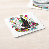 Grinch farbenfrohe Weihnachtsgrafik Untersetzer (angewinkelt)