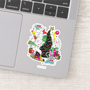 Grinch Farbige Weihnachtsgrafik Aufkleber