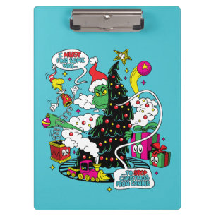 Grinch Farbige Weihnachtsgrafik Klemmbrett