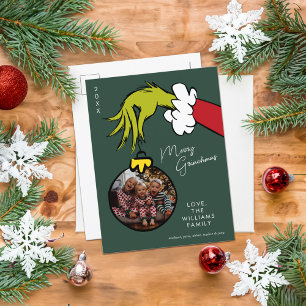 Grinch Frohe Grinch-Weihnachten Familienfoto Weihn Feiertagspostkarte