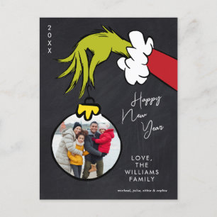 Grinch   Frohes Neues Jahr - Feiertagsfoto Feiertagspostkarte