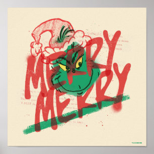 Grinch Fröhliches Grunge-Grafik Poster