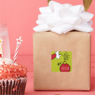 Grinch Für Geburtstags-Weihnachtsgeschenk-Anhäng Quadratischer Aufkleber