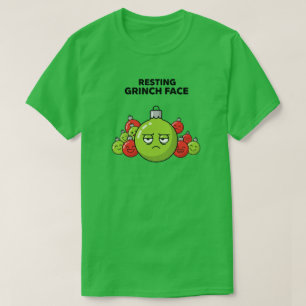 Grinch-Gesicht-Christbaumanhänger in Ruheposition T-Shirt