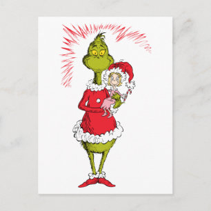 Grinch hält Cindy Lou Who Postkarte