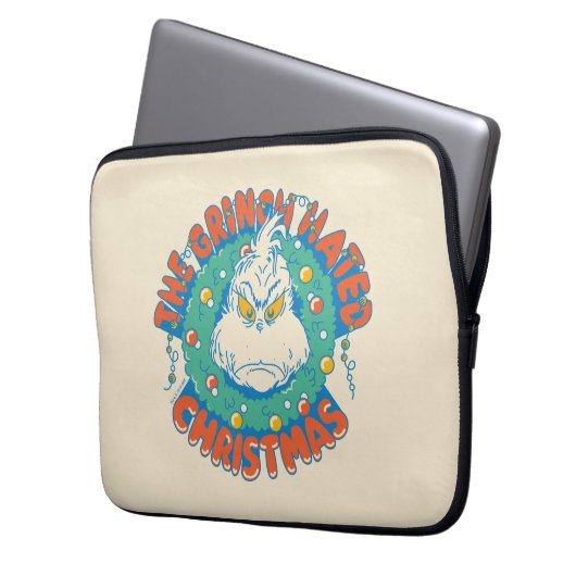 Grinch hasste Weihnachten Laptopschutzhülle (Vorderseite Links)