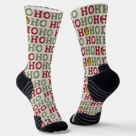 Grinch Ho Ho Ho Muster Socken (Gewinkelt)