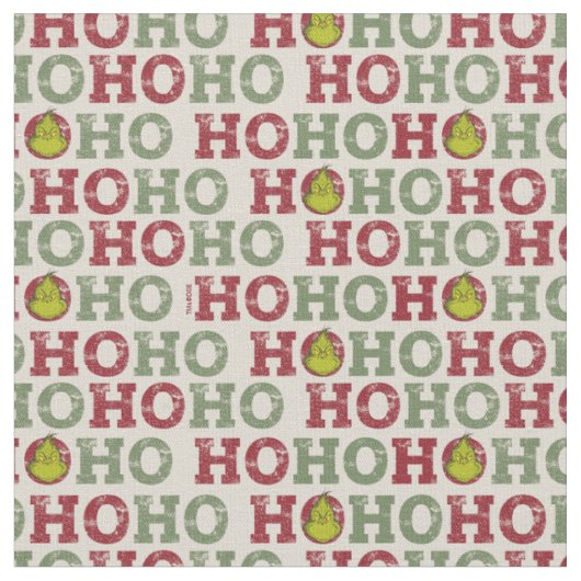 Grinch | Ho Ho Ho Muster Stoff (Nahaufnahme)