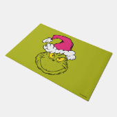 Grinch in Pink Santa Hat Fußmatte (Schrägansicht)