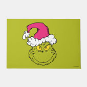 Grinch in Pink Santa Hat Fußmatte (Vorderseite)