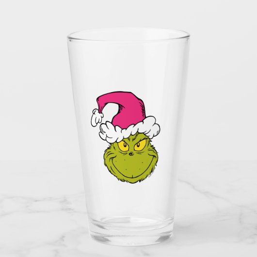 Grinch in Pink Santa Hat Glas (Vorderseite)