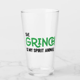 Grinch ist mein Krafttier Zitat Glas