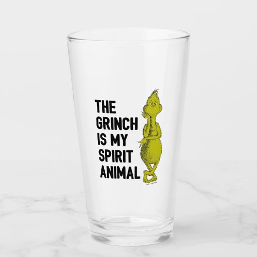 Grinch ist mein Spirit Animal Glas (Vorderseite)