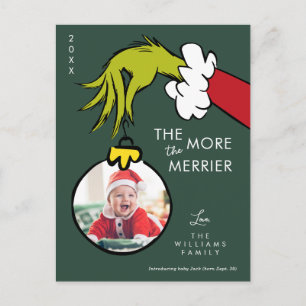 Grinch Je mehr desto besser Neues Baby - Foto Feiertagspostkarte