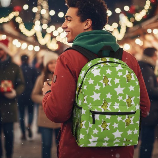 Grinch-Luaga-Sternenmuster Bedruckter Rucksack