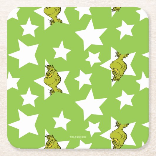 Grinch-Luaga-Sternenmuster Rechteckiger Pappuntersetzer (Vorderseite)