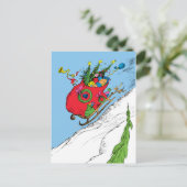 Grinch & Max Ausreißerschlitten Postkarte (Stehend Vorderseite)