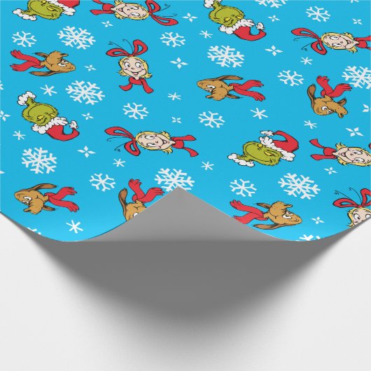 Grinch, Max & Cindy-Lou, der das Muster schneebebe Geschenkpapier (Ecke)