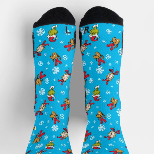 Grinch, Max & Cindy-Lou, der das Muster schneebebe Socken (Oben)