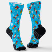 Grinch, Max & Cindy-Lou, der das Muster schneebebe Socken (Gewinkelt)