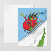 Grinch & Max Flucht-Schlitten Postkarte (Vorne/Hinten)