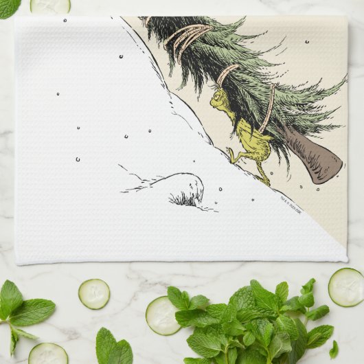 Grinch & Max Return the Christmas Tree Geschirrtuch (Gefaltet)