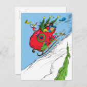 Grinch & Max Runaway Sleigh Feiertagspostkarte (Vorne/Hinten)